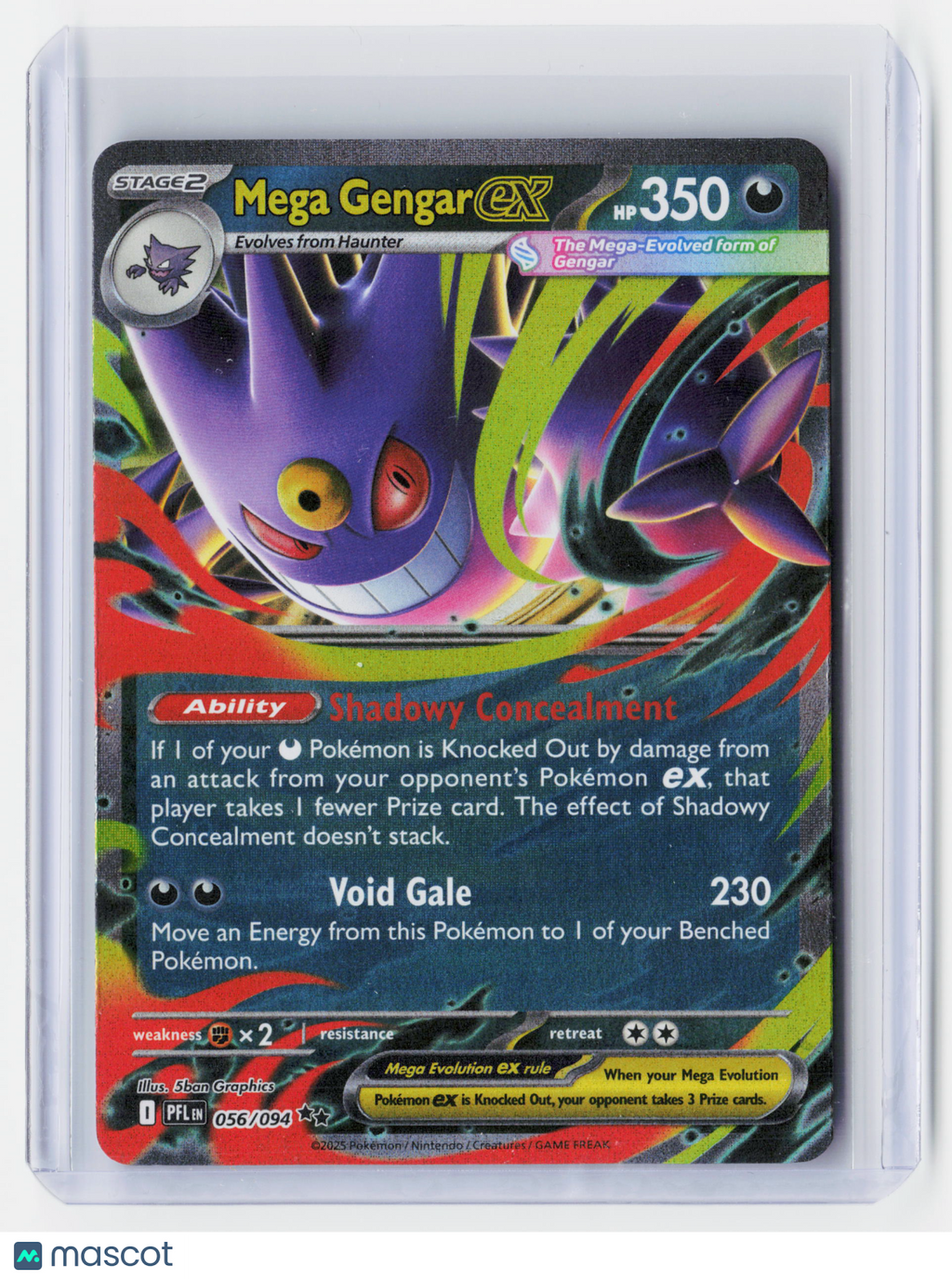 2025 Pokemon—Mega Gengar ex #056/094 Phantasmal Flames—Double Rare Holo