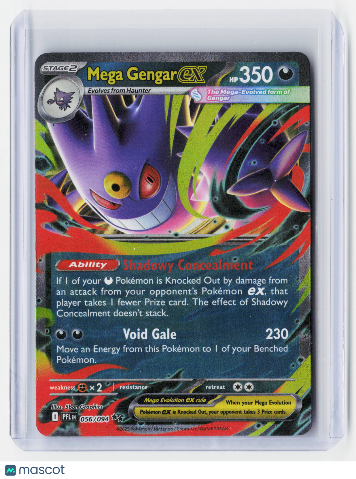 2025 Pokemon—Mega Gengar ex #056/094 Phantasmal Flames—Double Rare Holo