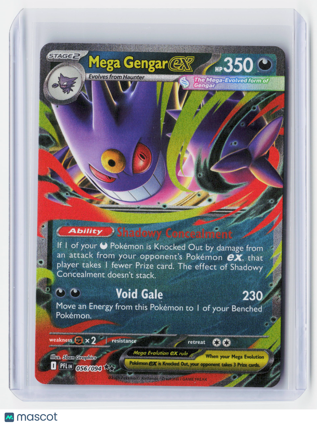 2025 Pokemon—Mega Gengar ex #056/094 Phantasmal Flames—Double Rare Holo