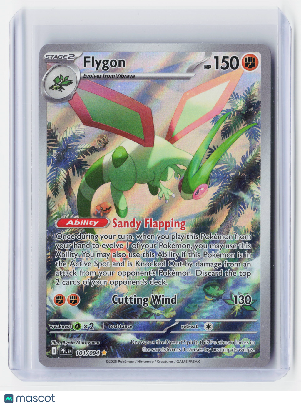 2025 Pokemon—Flygon #101/094 Phantasmal Flames—Illustration Rare Foil