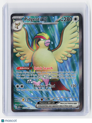 2023 Pokemon—Pidgeot ex #217/197-Obsidian Flames—Secret Rare Holo