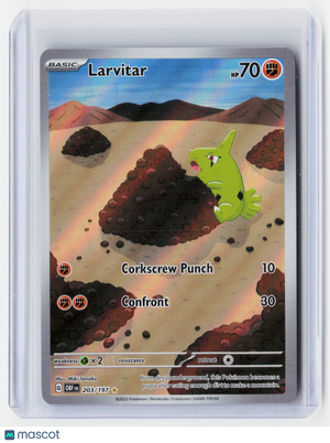 2023 Pokemon—Larvitar #203/197 Obsidian Flames—Illustration Rare Foil
