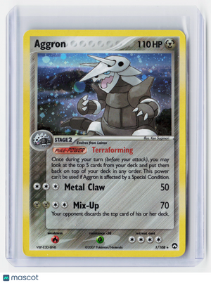 2007 Pokemon—Aggron #1/108 EX Power Keepers—Rare Holo [Moderately Played]