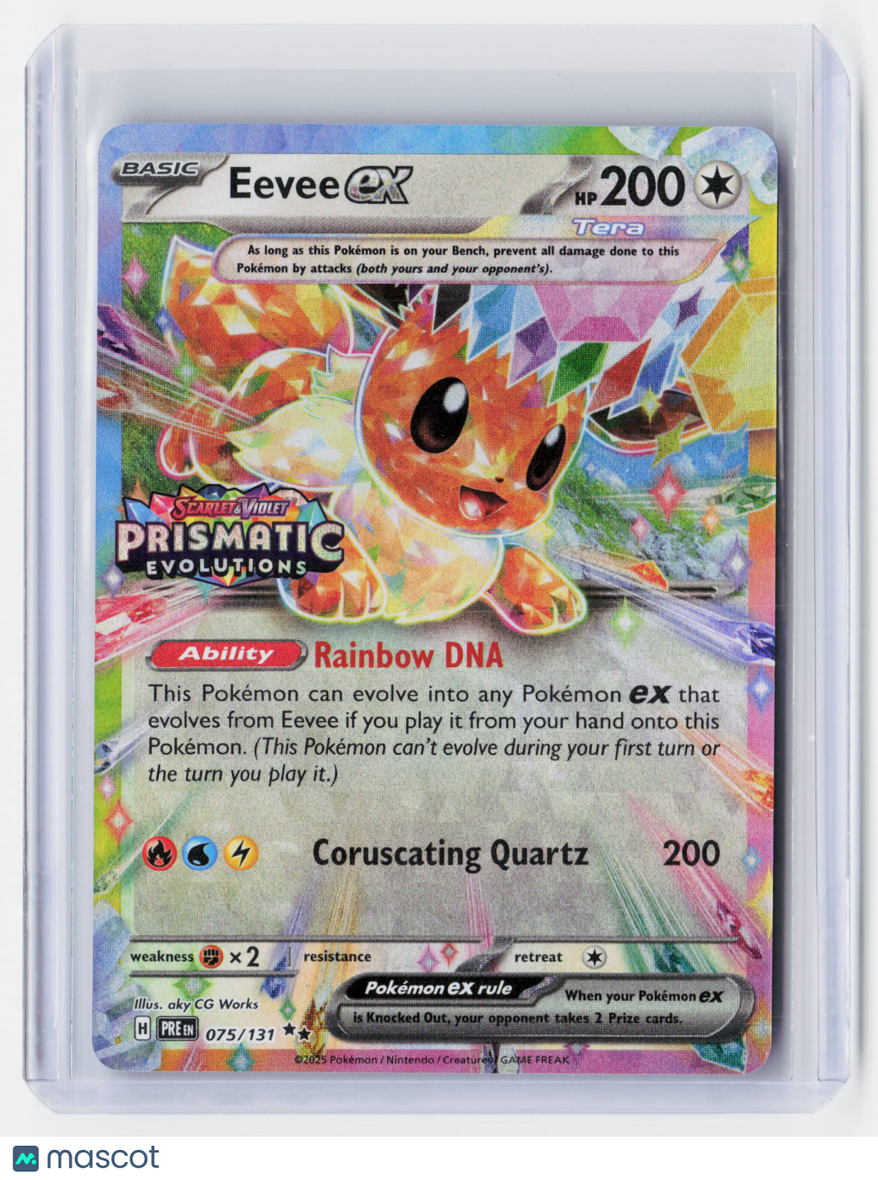 2025 Pokemon—Eevee EX #75/131-Prismatic Evolutions—Double Rare Holo