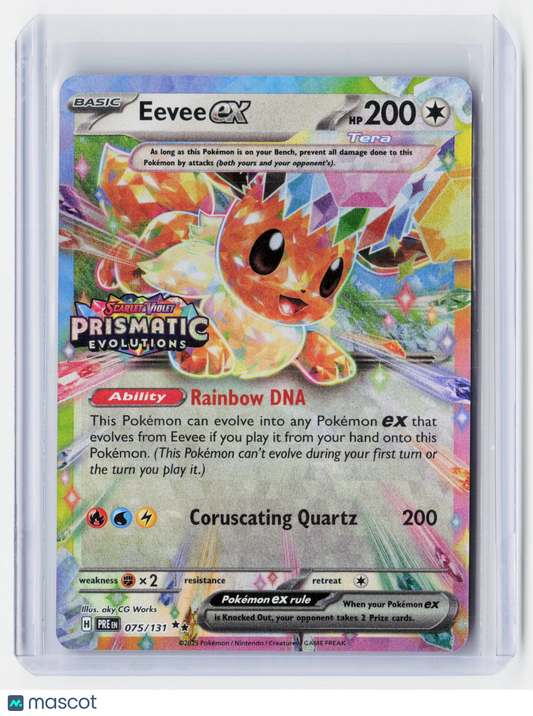 2025 Pokemon—Eevee EX #75/131-Prismatic Evolutions—Double Rare Holo