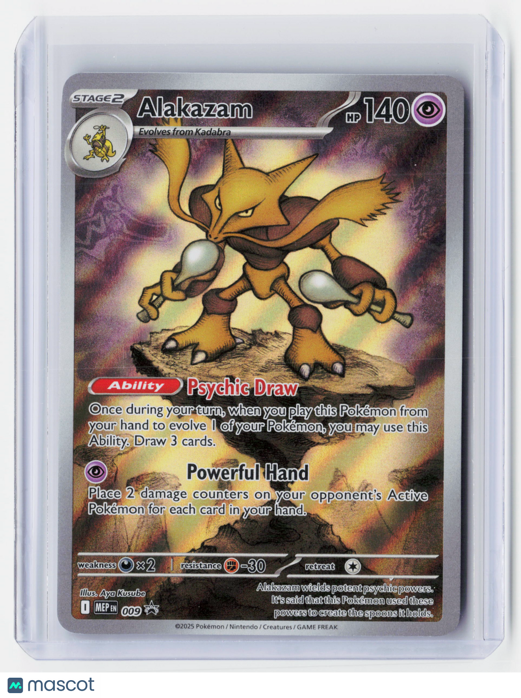 2025 Pokemon—Alakazam #009 Mega Evolution Promos—Black Star Promo Holo