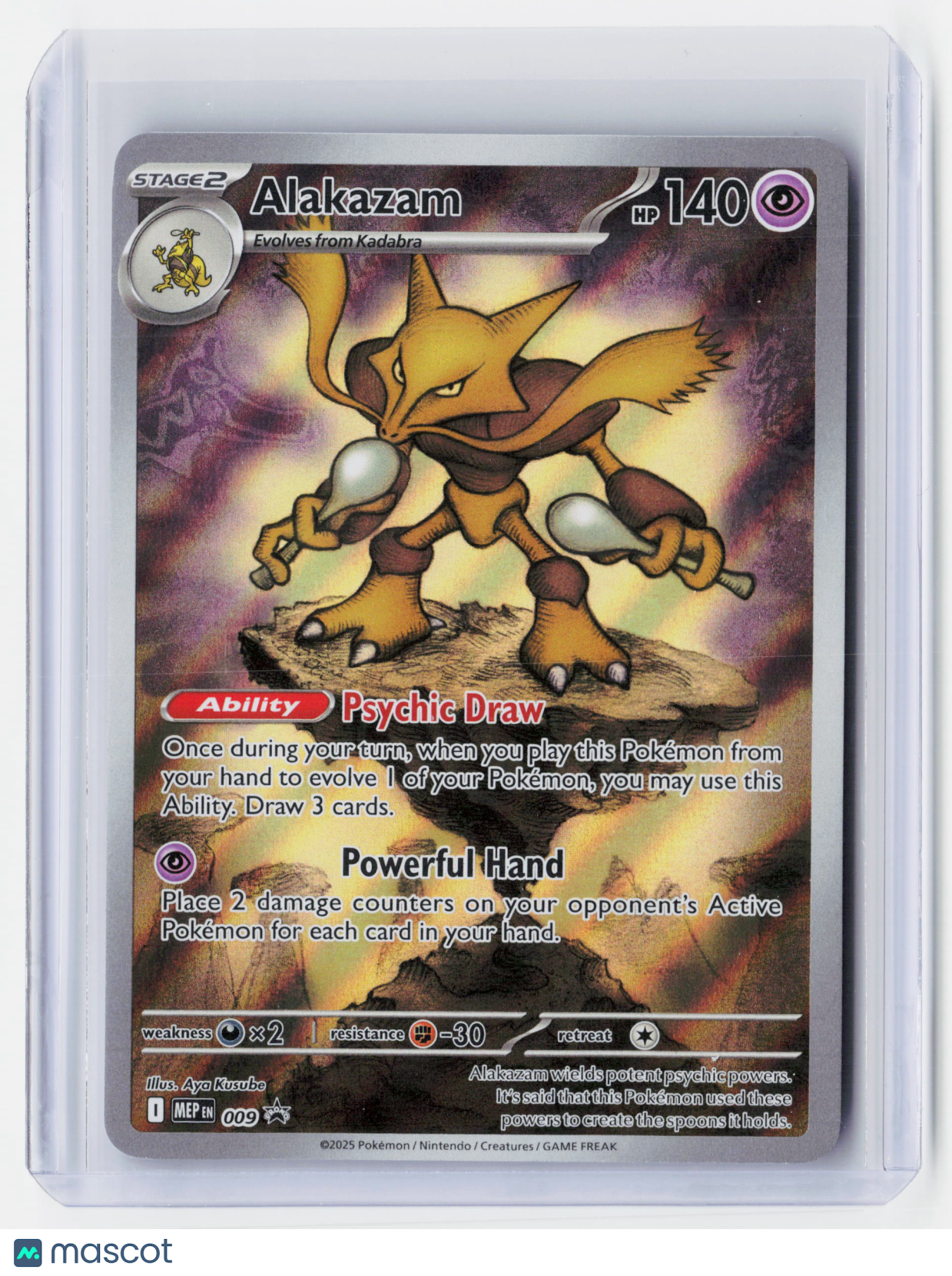 2025 Pokemon—Alakazam #009 Mega Evolution Promos—Black Star Promo Holo