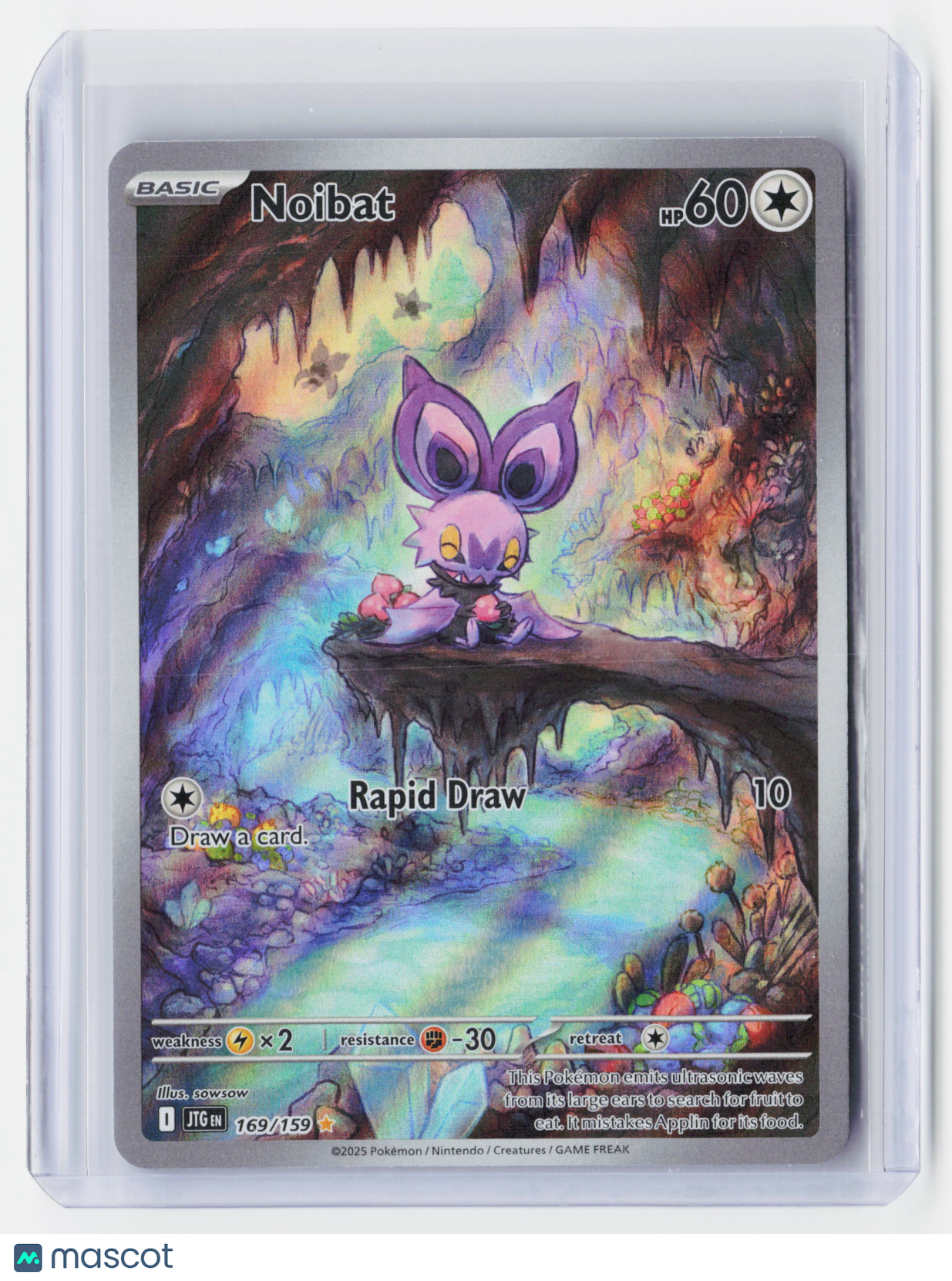 2025 Pokemon—Noibat #169/159 Journey Together—Illustration Rare Foil