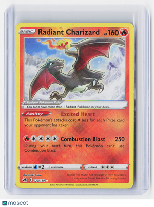 2023 Pokemon—Radiant Charizard #020/159 Crown Zenith—Holo [Heavily Played]