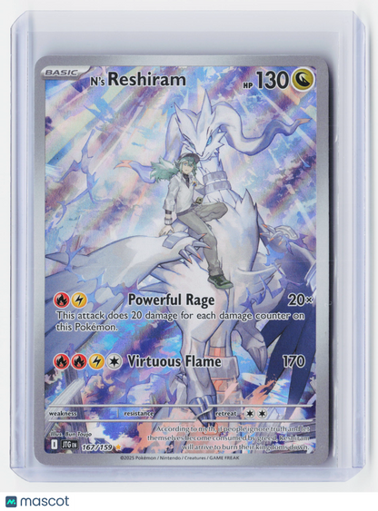 2025 Pokemon—N'S Reshiram #167/159-Journey Together—Secret Rare Holo