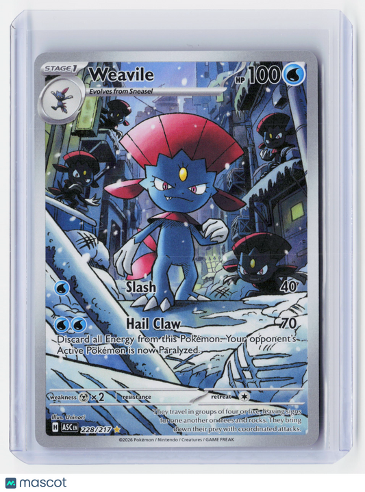 2026 Pokemon—Weavile #228/217-Mega Evolution – Ascended Heroes—Secret Rare Holo