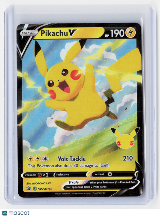 2021 Pokemon—Pikachu V #SWSH143-Celebrations—Black Star Promo Holo