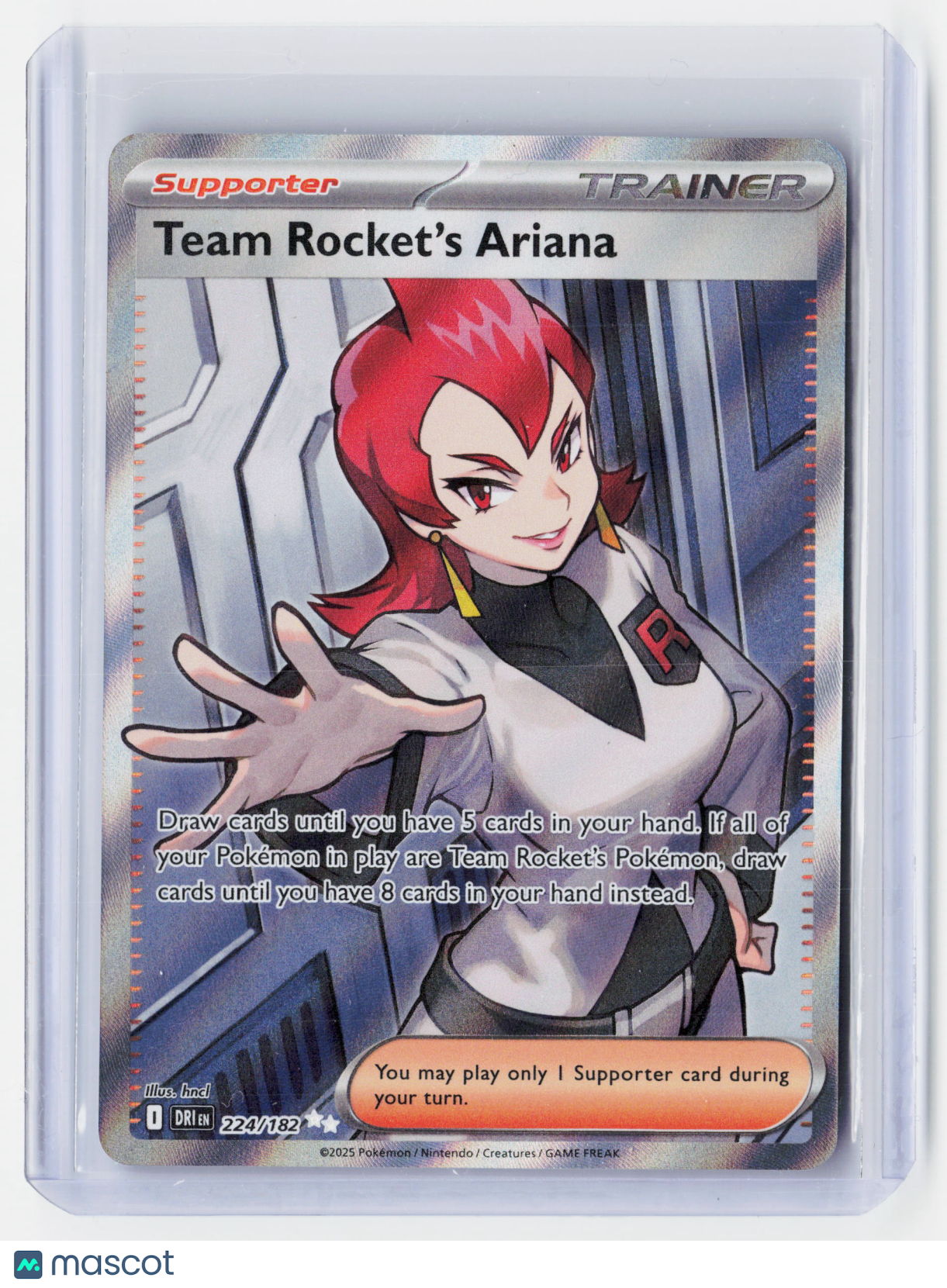 2025 Pokemon—Team Rocket's Ariana #224/182 Destined Rivals—Ultra Rare Holo