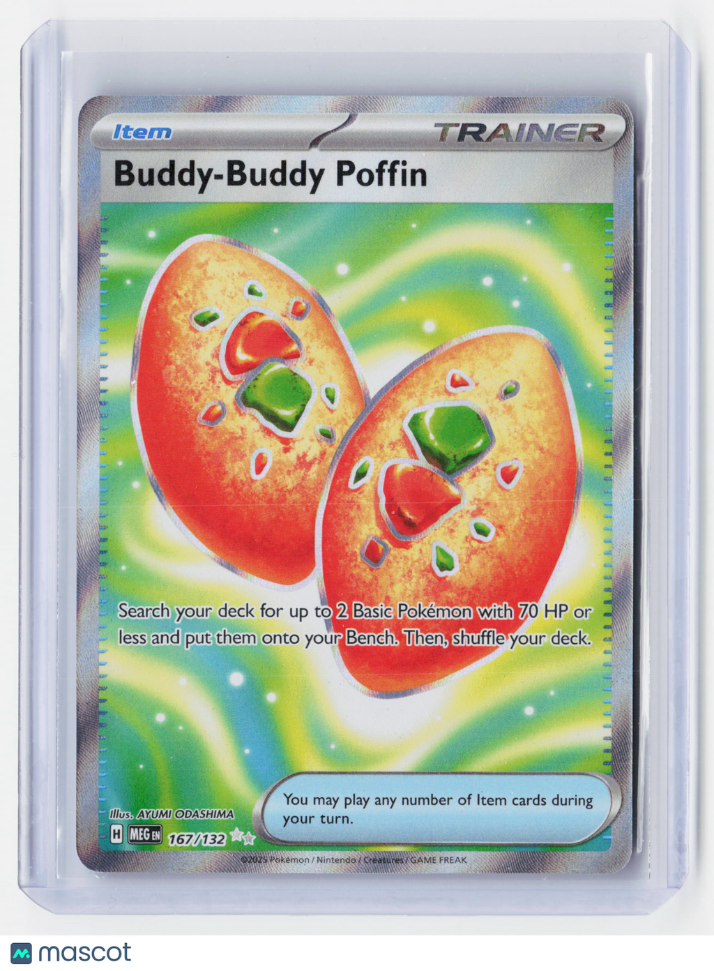 2025 Pokemon—Buddy-Buddy Poffin #167/132 Mega Evolution Base Set—Ultra Rare Holo