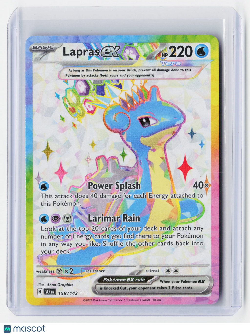 2024 Pokemon—Lapras ex #158/142 Stellar Crown—Ultra Rare Holo
