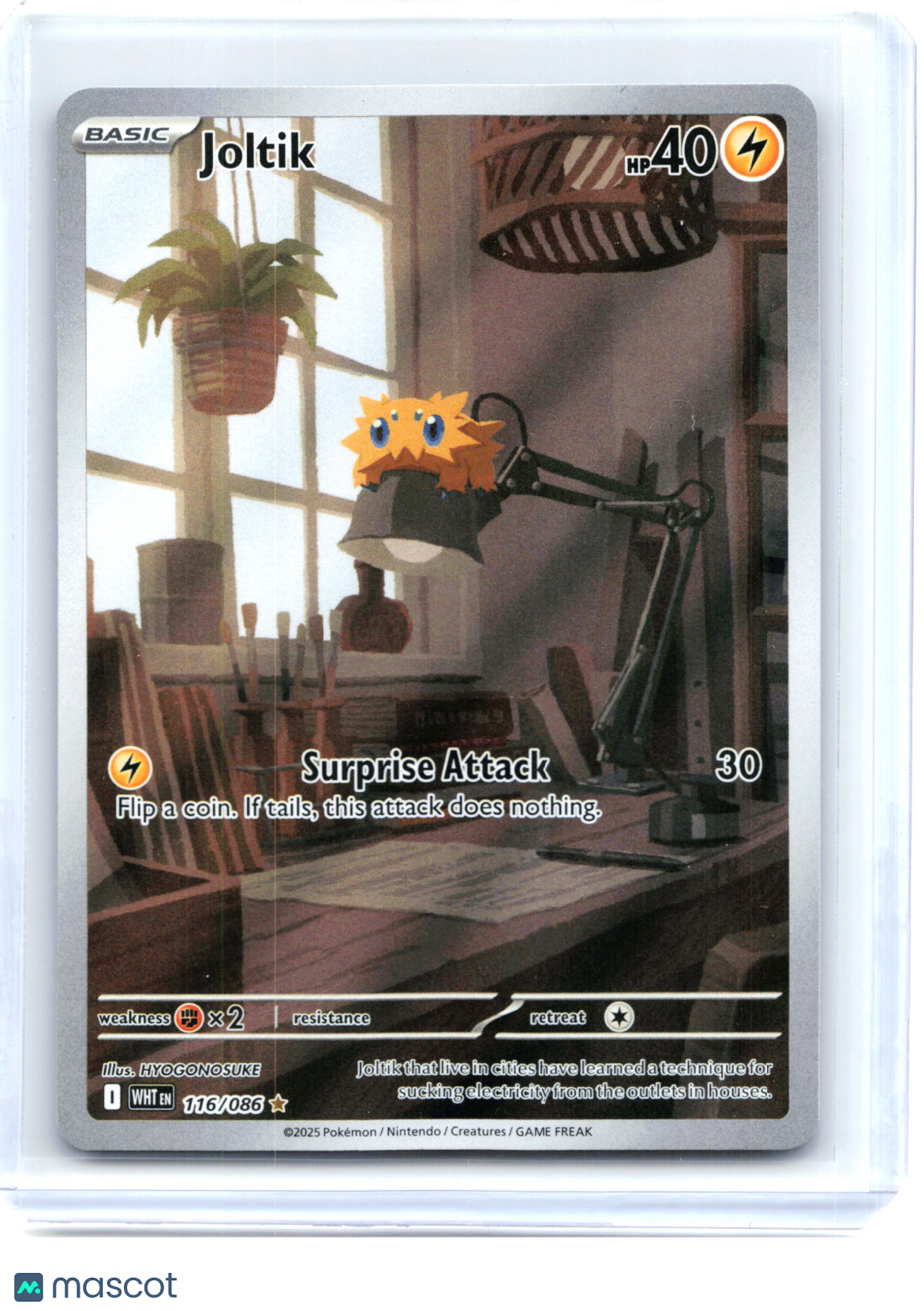 2025 Pokemon—Joltik #116/86 White Flare—Illustration Rare Holo