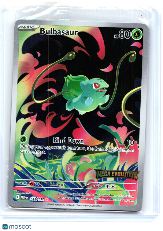 2025 Pokemon—Bulbasaur (Mega Evolution Stamped) #133/132 MCAP—IR [Sealed]