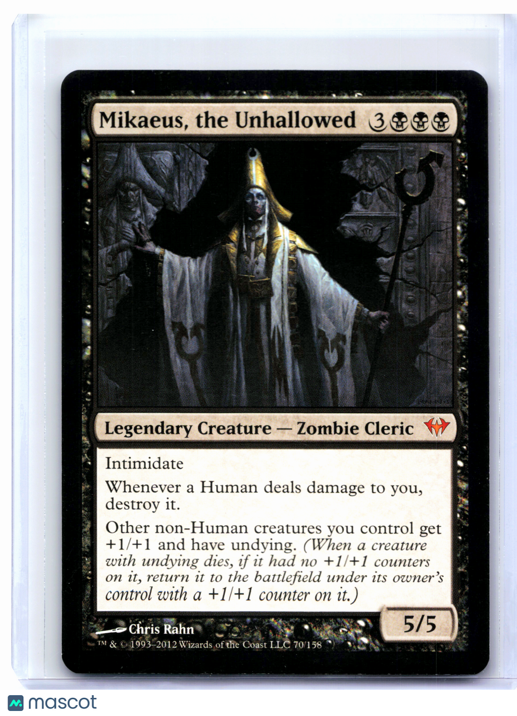 2012 Magic: TG—Mikaeus, the Unhallowed #70 Dark Ascension—Mythic Nonfoil
