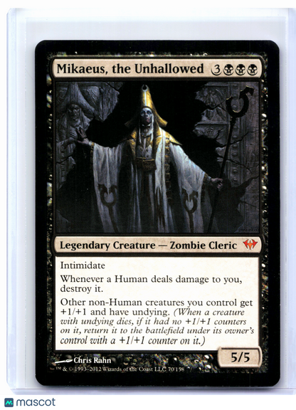 2012 Magic: TG—Mikaeus, the Unhallowed #70 Dark Ascension—Mythic Nonfoil