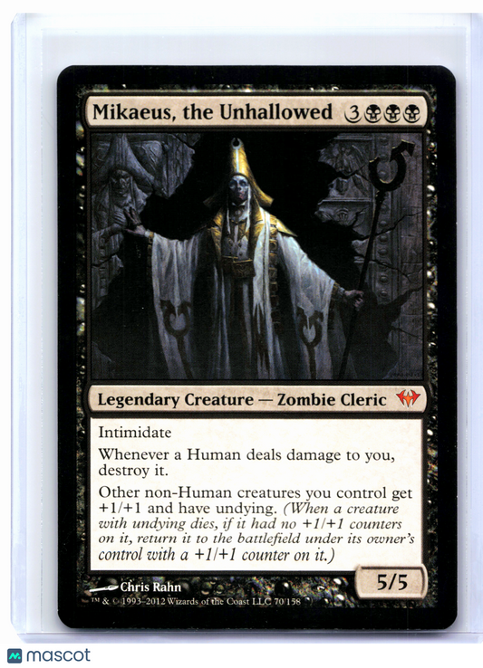 2012 Magic: TG—Mikaeus, the Unhallowed #70 Dark Ascension—Mythic Nonfoil