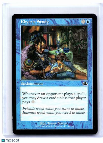 2000 Magic: The Gathering—Rhystic Study #45 Prophecy—Common Nonfoil