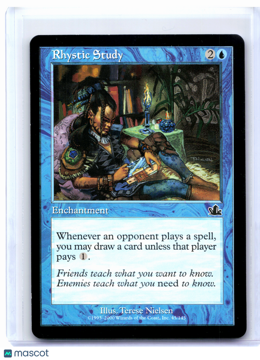2000 Magic: The Gathering—Rhystic Study #45 Prophecy—Common Nonfoil