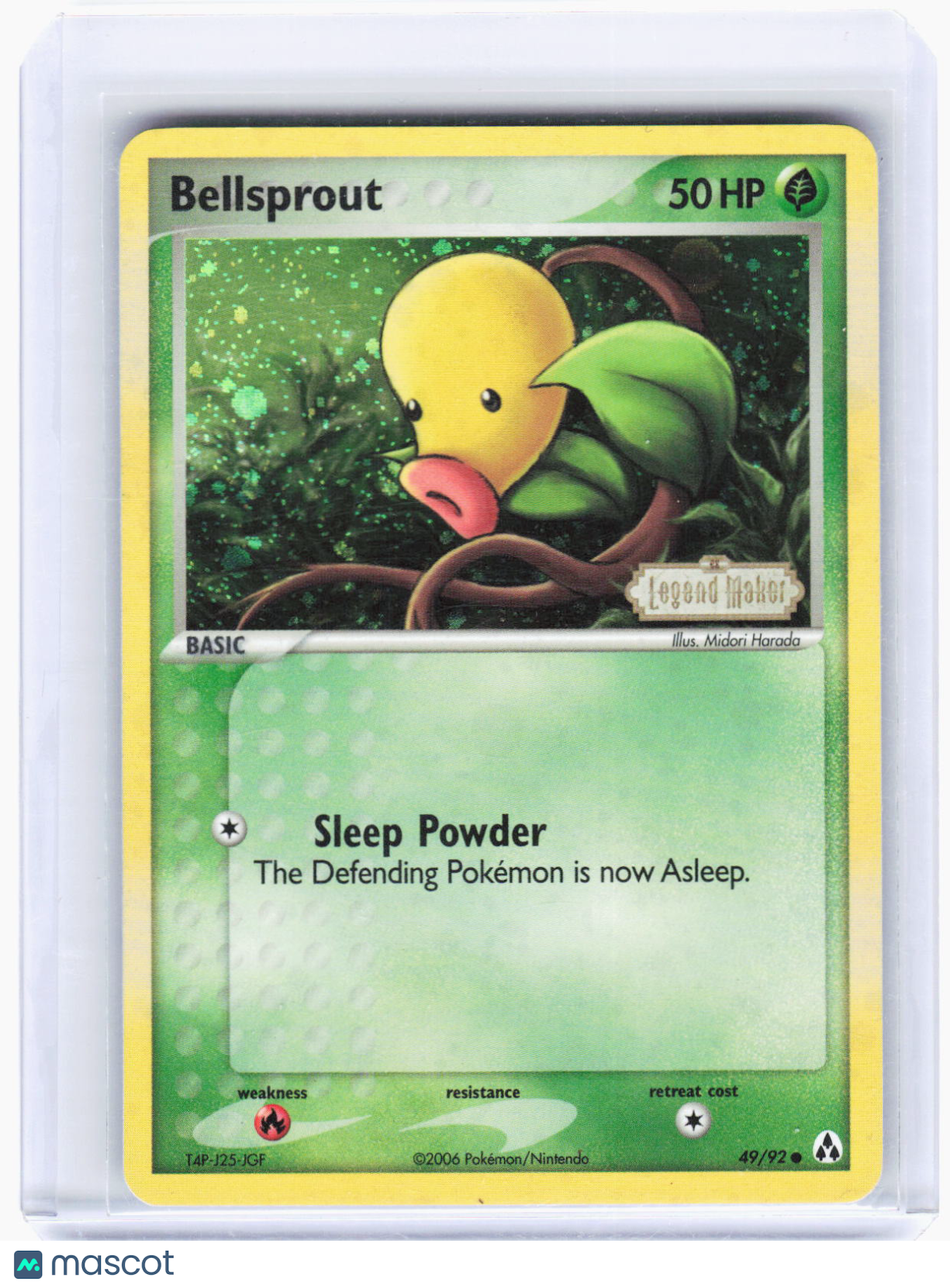 2006 Pokemon—Bellsprout #49/92 Legend Maker—Common Reverse Holo (Lightly Played)
