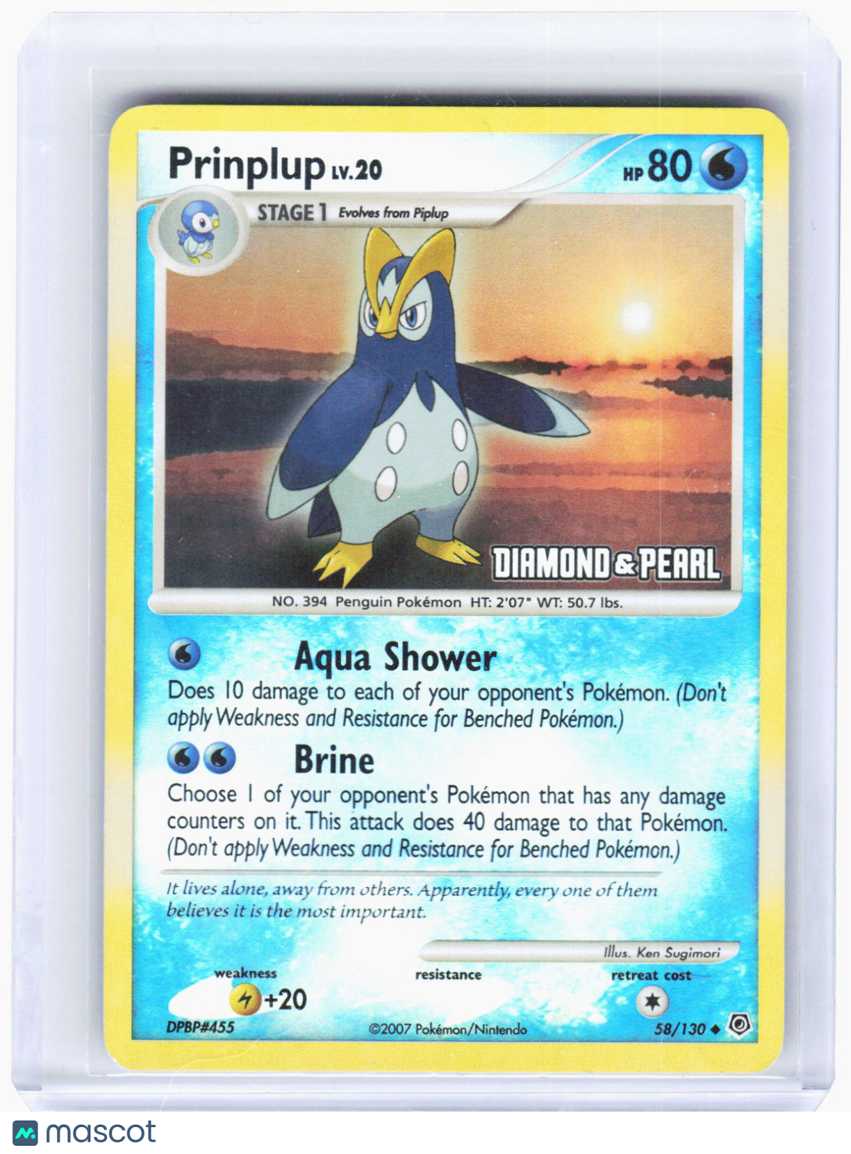 2007 Pokemon—Prinplup [Diamond & Pearl] #58/130 Burger King Promos—Promo RH (LP)
