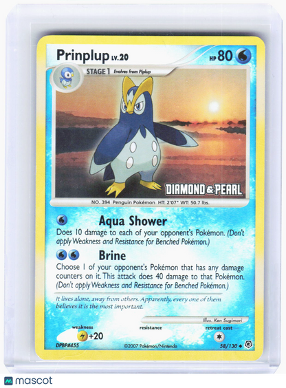 2007 Pokemon—Prinplup [Diamond & Pearl] #58/130 Burger King Promos—Promo RH (LP)