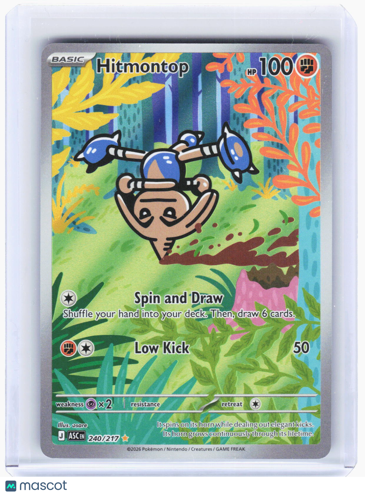 2026 Pokemon—Hitmontop #240/217 Ascended Heroes—Illustration Rare Foil
