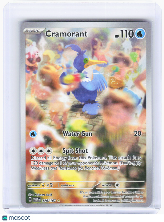 2024 Pokemon—Cramorant #176/167 Twilight Masquerade—Illustration Rare Foil