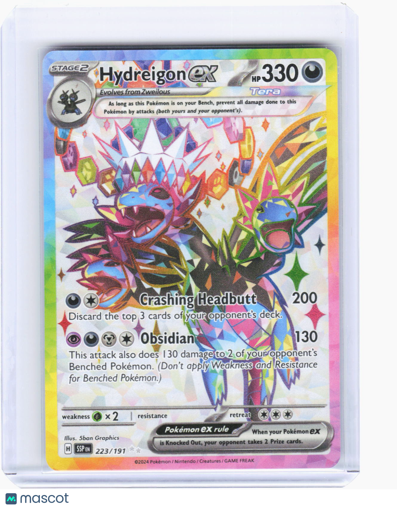 2024 Pokemon—Hydreigon ex #223/191 Surging Sparks—Ultra Rare Foil