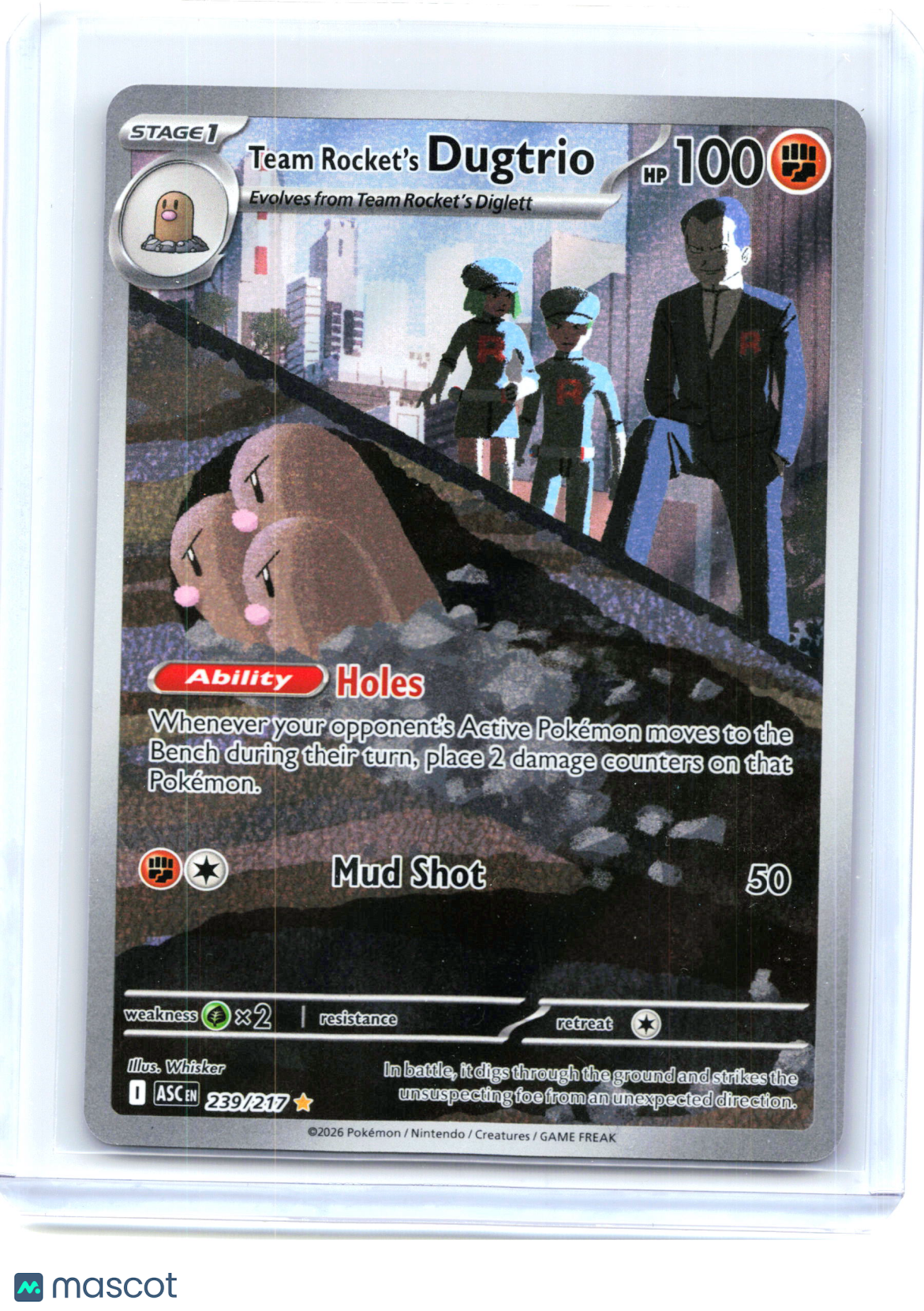 2026 Pokemon—Team Rocket's Dugtrio #239/217 Ascended Heroes—Illustration Rare