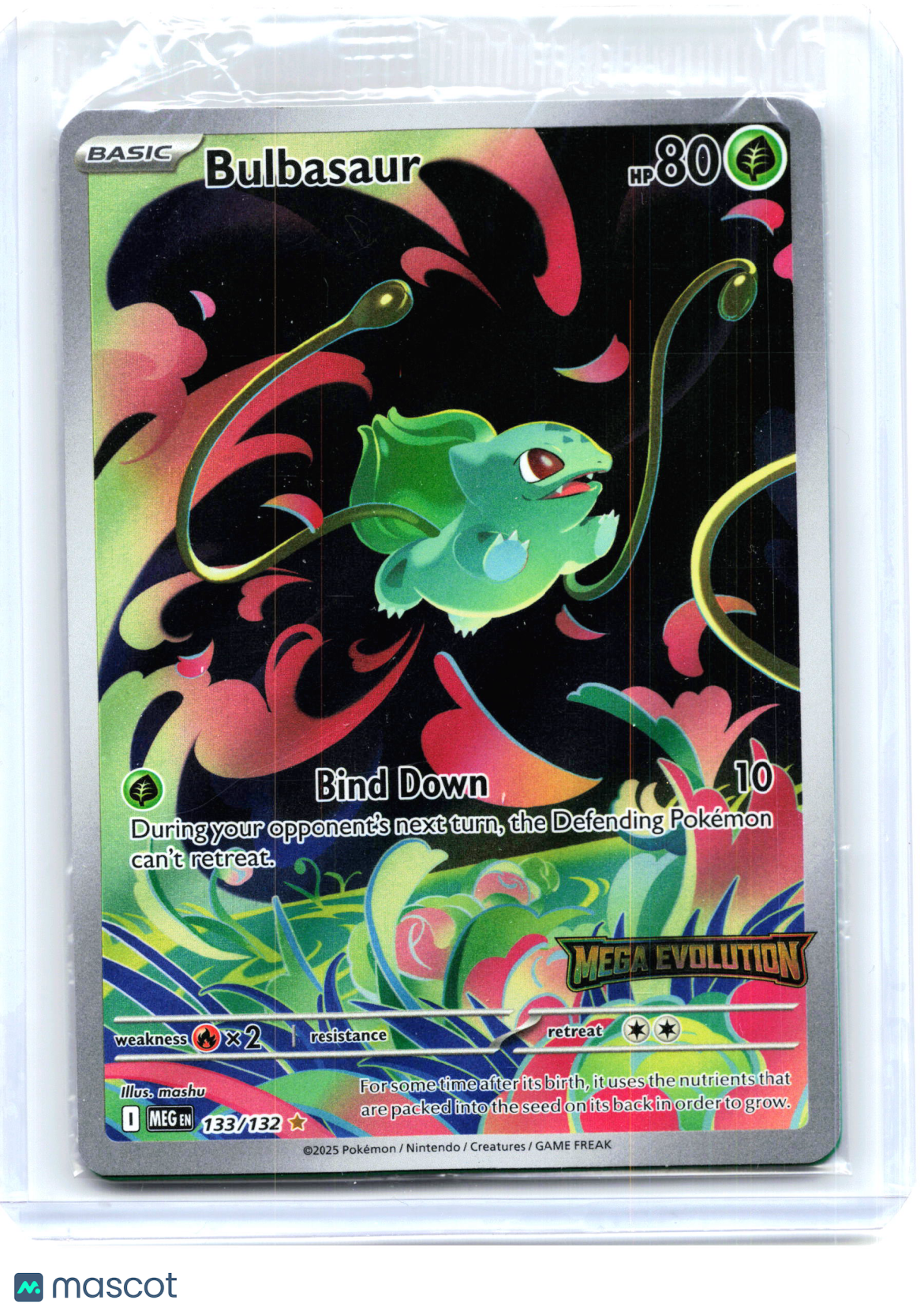 2025 Pokemon—Bulbasaur (Mega Evolution Stamped) #133/132 MCAP—IR [Sealed]