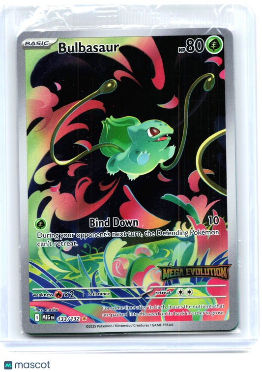 2025 Pokemon—Bulbasaur (Mega Evolution Stamped) #133/132 MCAP—IR [Sealed]