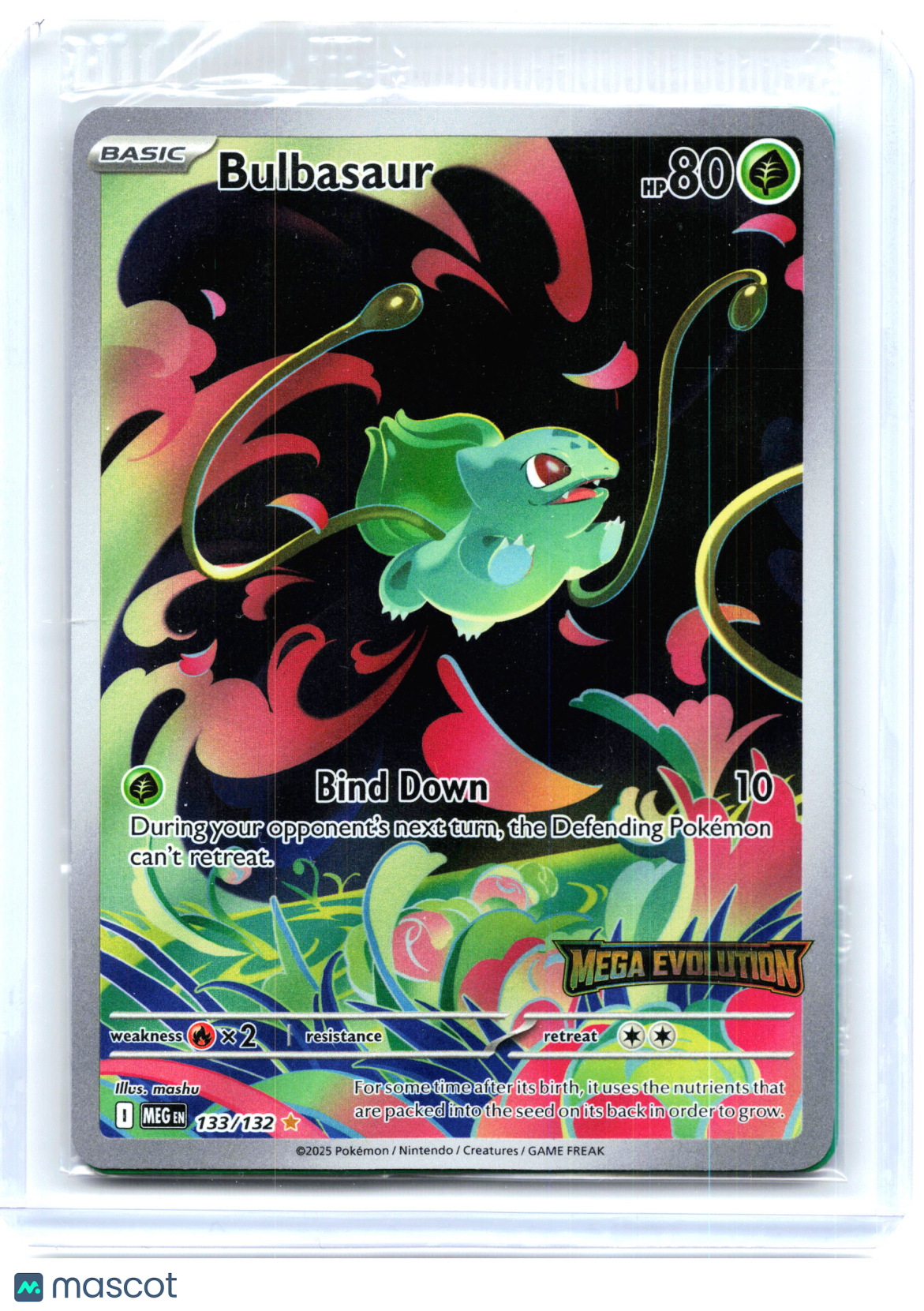 2025 Pokemon—Bulbasaur (Mega Evolution Stamped) #133/132 MCAP—IR [Sealed]