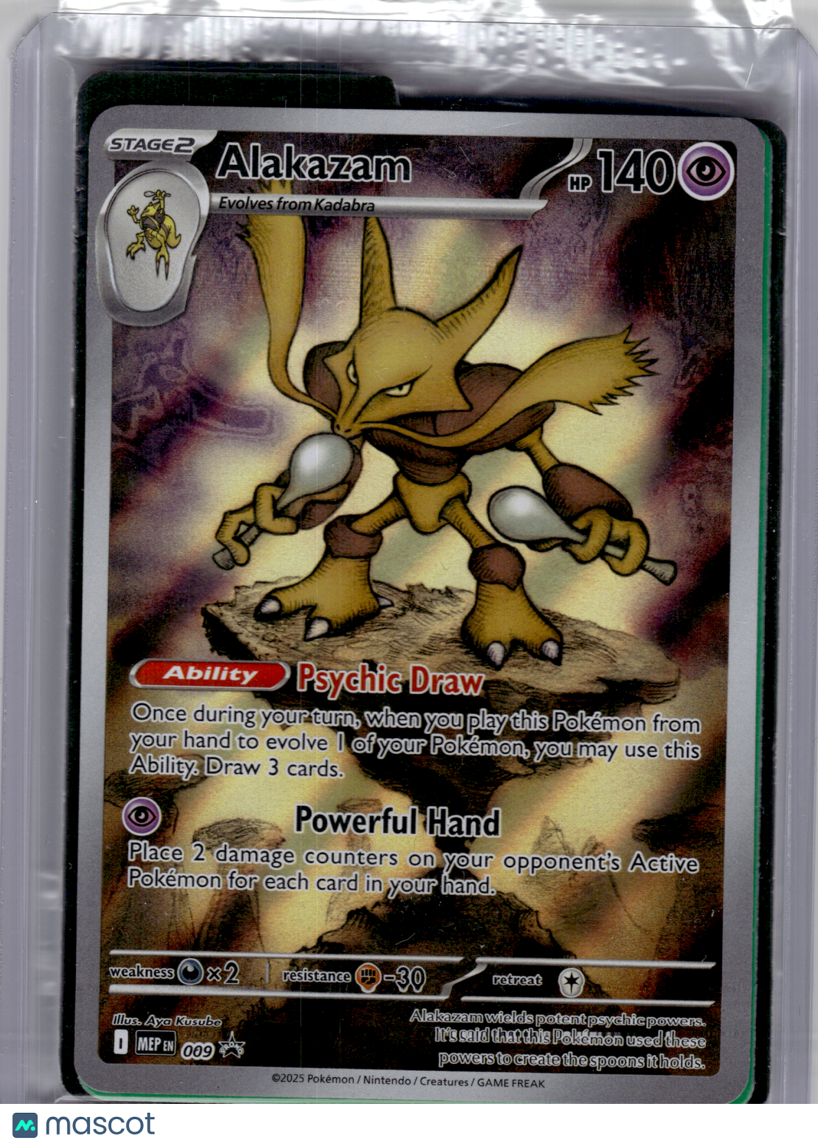 2025 Pokemon—Alakazam #009 Mega Evolution Promo—Black Star Promo Holo [Sealed]