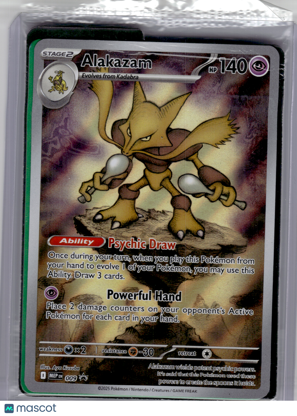 2025 Pokemon—Alakazam #009 Mega Evolution Promo—Black Star Promo Holo [Sealed]