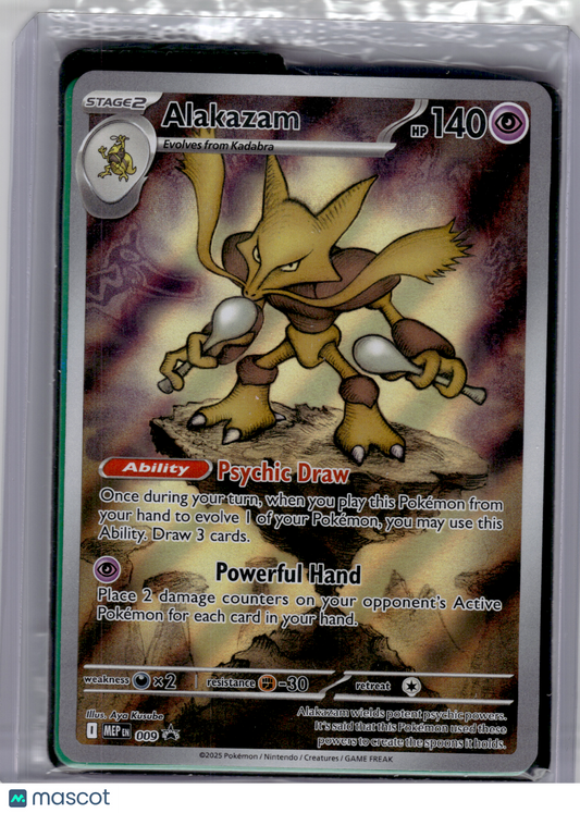 2025 Pokemon—Alakazam #009 Mega Evolution Promo—Black Star Promo Holo [Sealed]