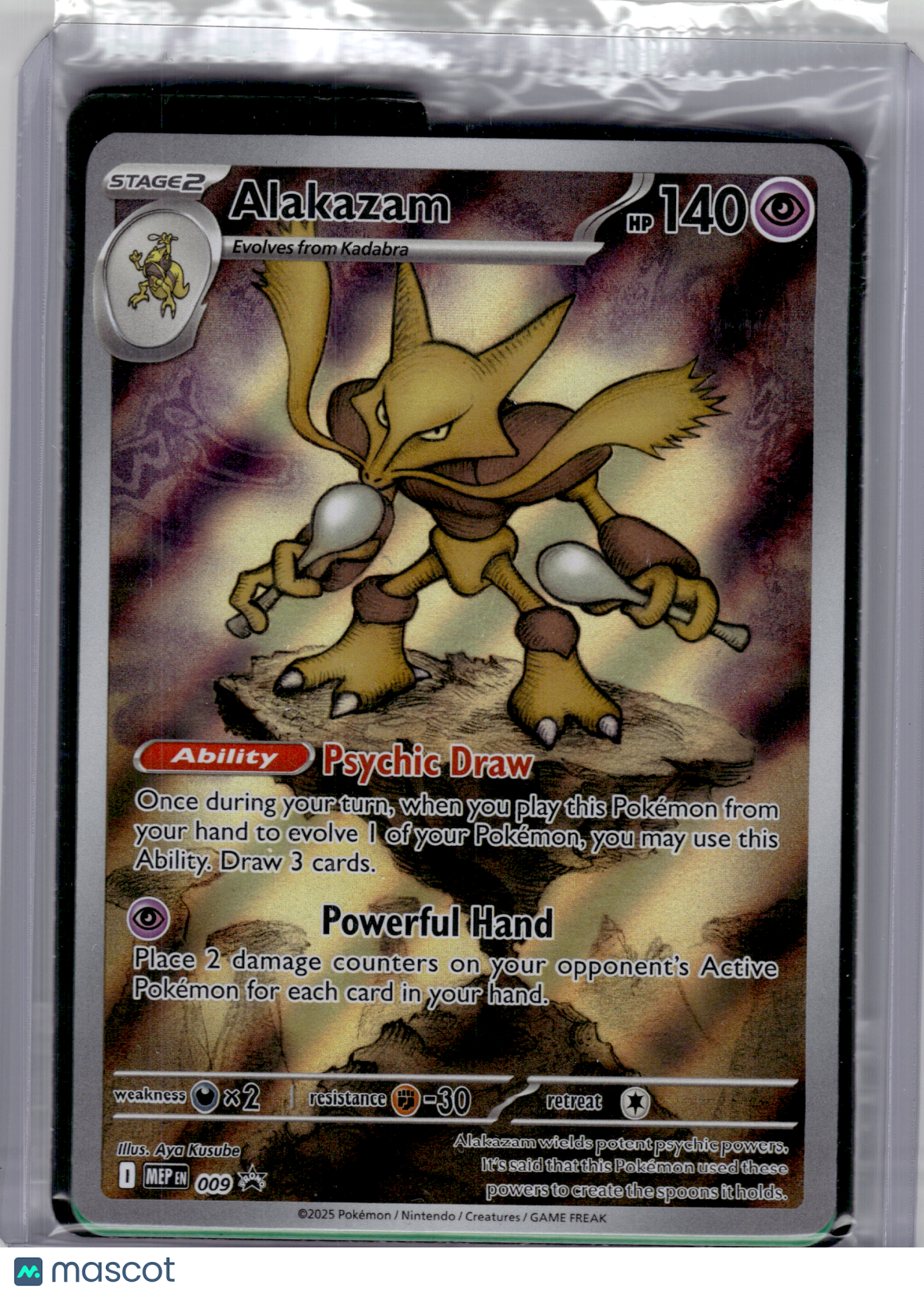 2025 Pokemon—Alakazam #009 Mega Evolution Promo—Black Star Promo Holo [Sealed]