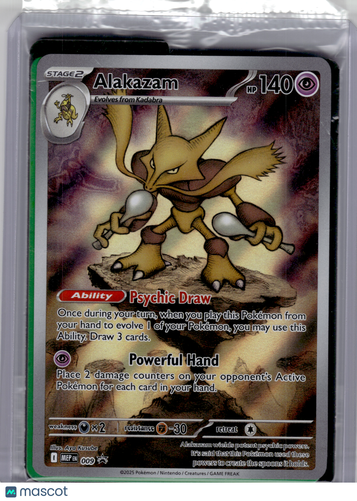 Pokemon—Alakazam #009 2025 Mega Evolution—Black Star Promo Holo [Sealed]