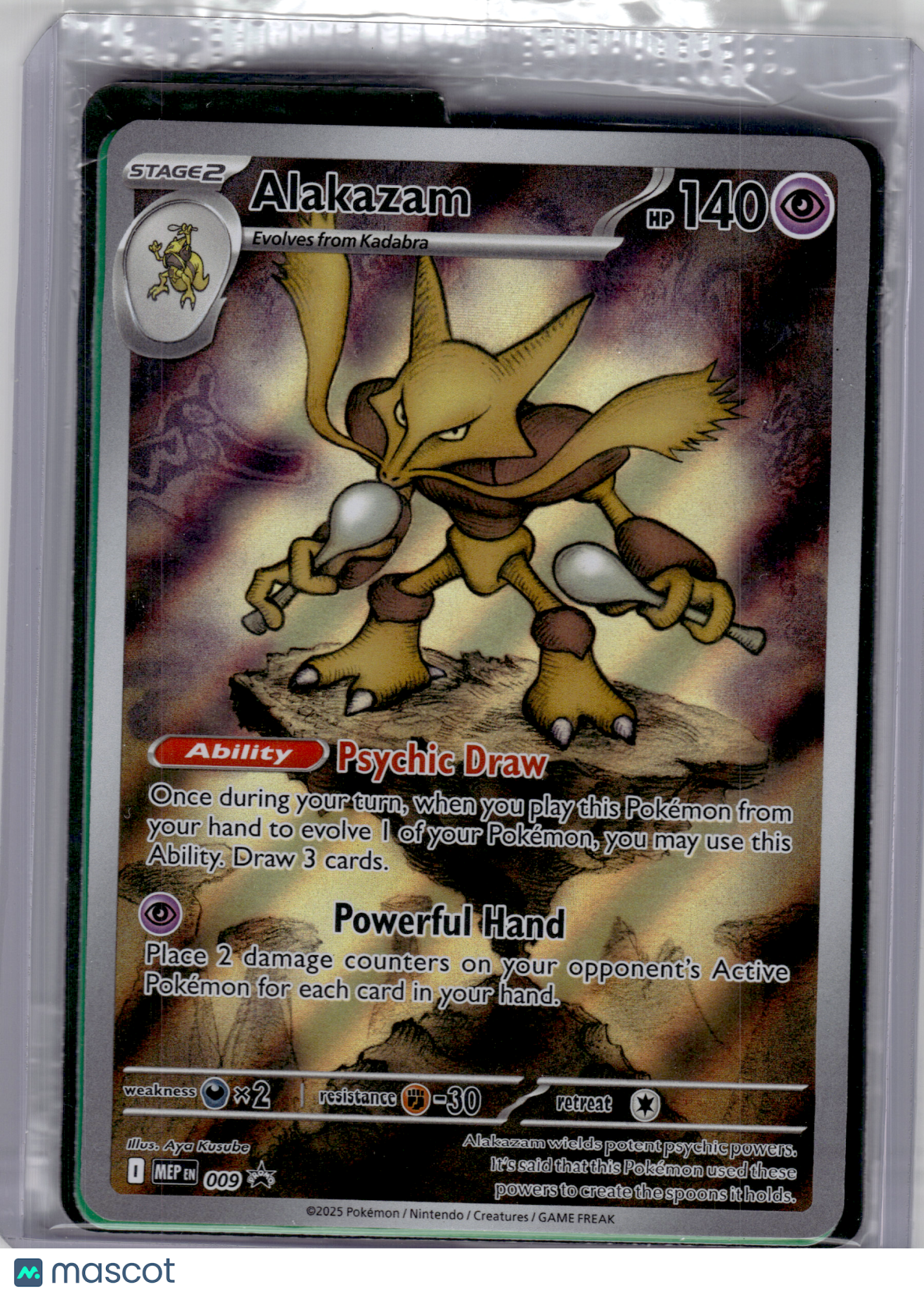 2025 Pokemon—Alakazam #009 Mega Evolution Promo—Black Star Promo Holo [Sealed]