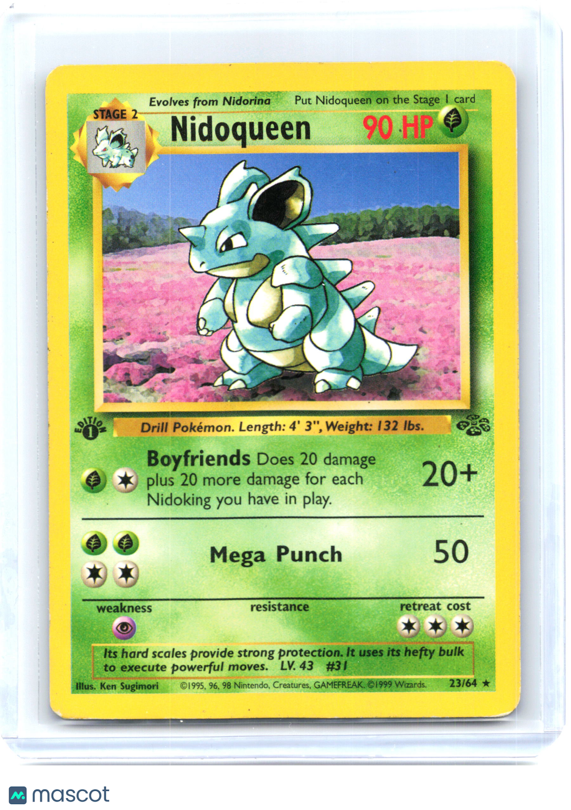 1999 Pokemon—Nidoqueen #23/64 Jungle—Rare Non-Holo [Damaged]