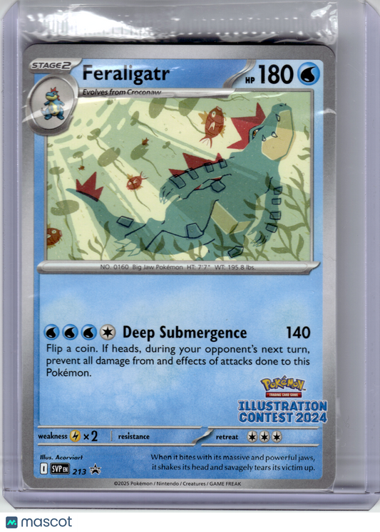 2025 Pokemon—Feraligatr #213 Scarlet & Violet—Black Star Promo Non Holo (Sealed)