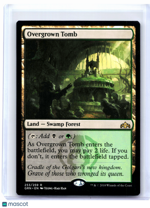2018 Magic: The Gathering—Overgrown Tomb #253 Guilds of Ravnica—Rare Nonfoil