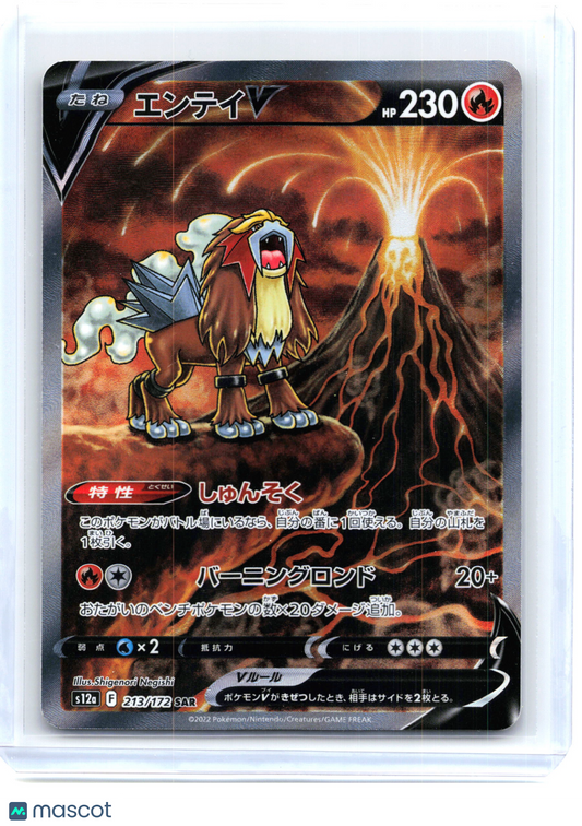 2022 Pokemon—Entei V #213 S12a: Vstar Universe—Special Art Rare Holo Japanese