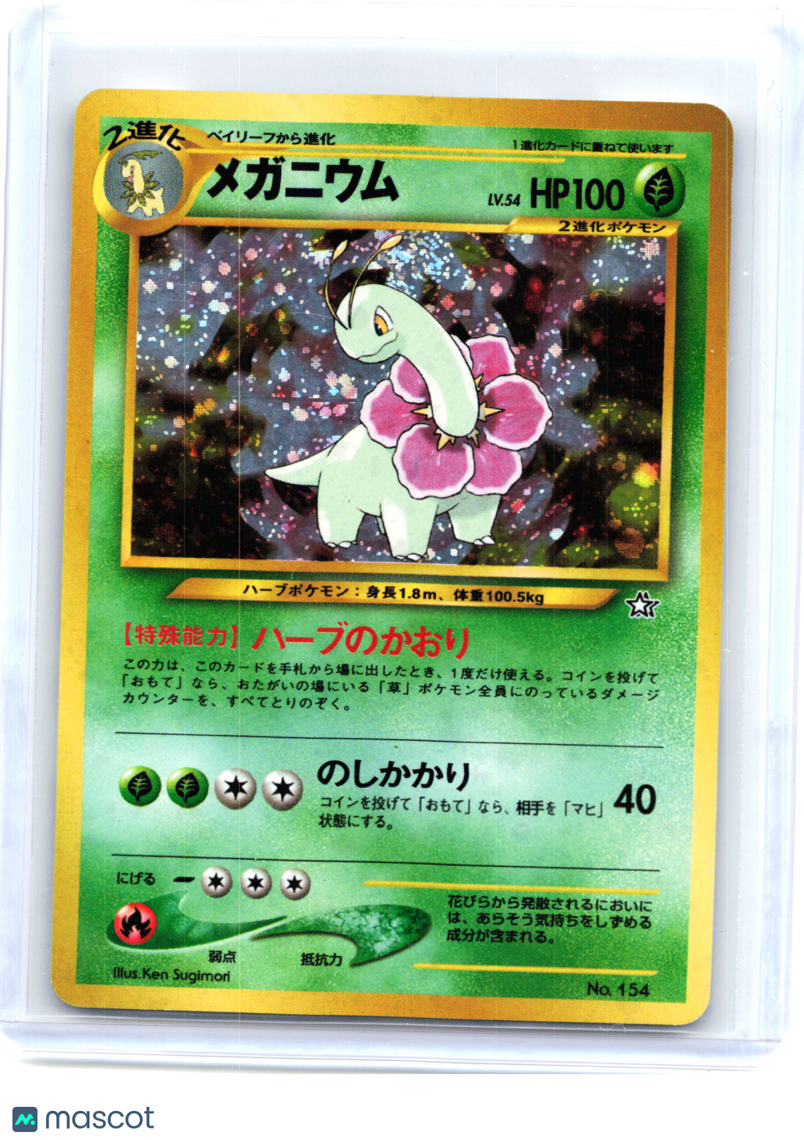 2000 Pokemon—Meganium #154 Neo Premium File 1— Holo Japanese [Lightly Played]