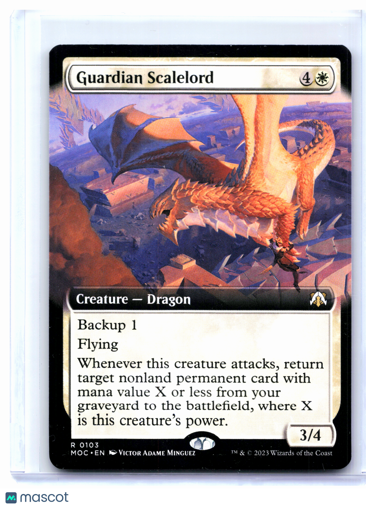 2023 Magic: TG—Guardian Scalelord (Extended Art) #0103 MOC—Rare Nonfoil