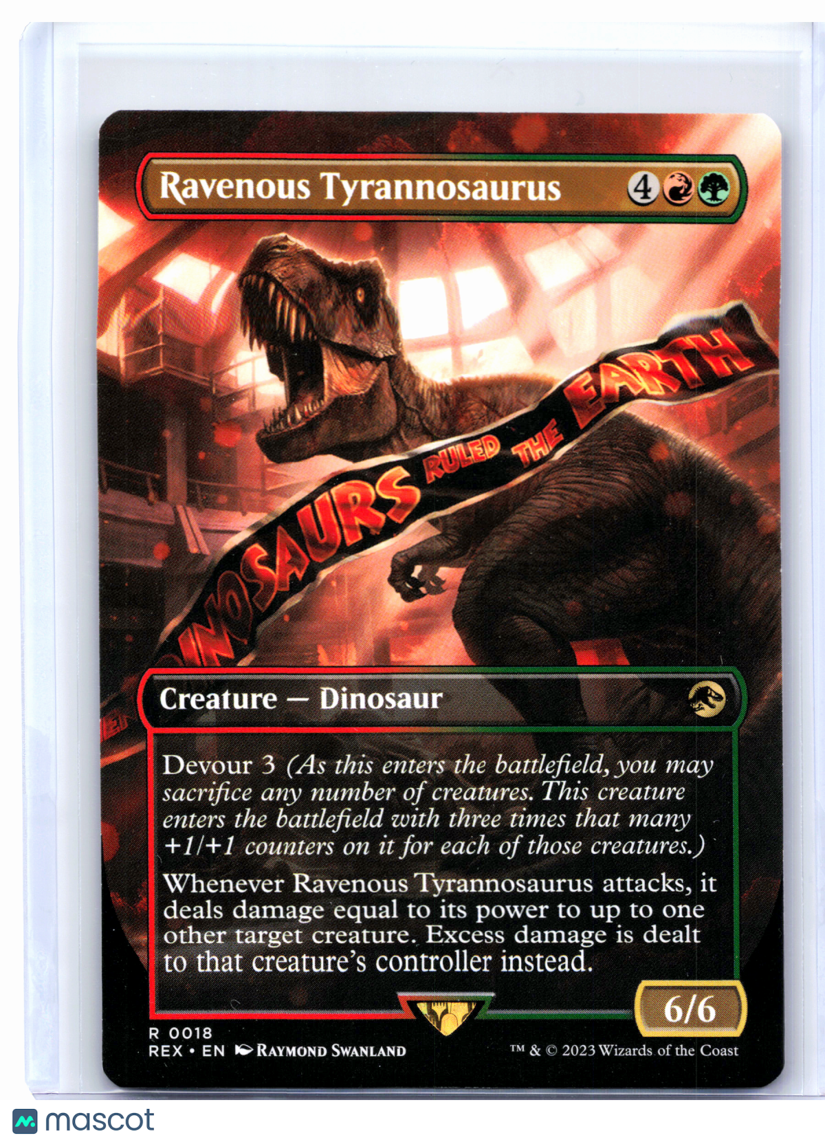 2023 Magic: TG—Ravenous Tyrannosaurus (Borderless) #0018 REX—Rare Nonfoil [LP]