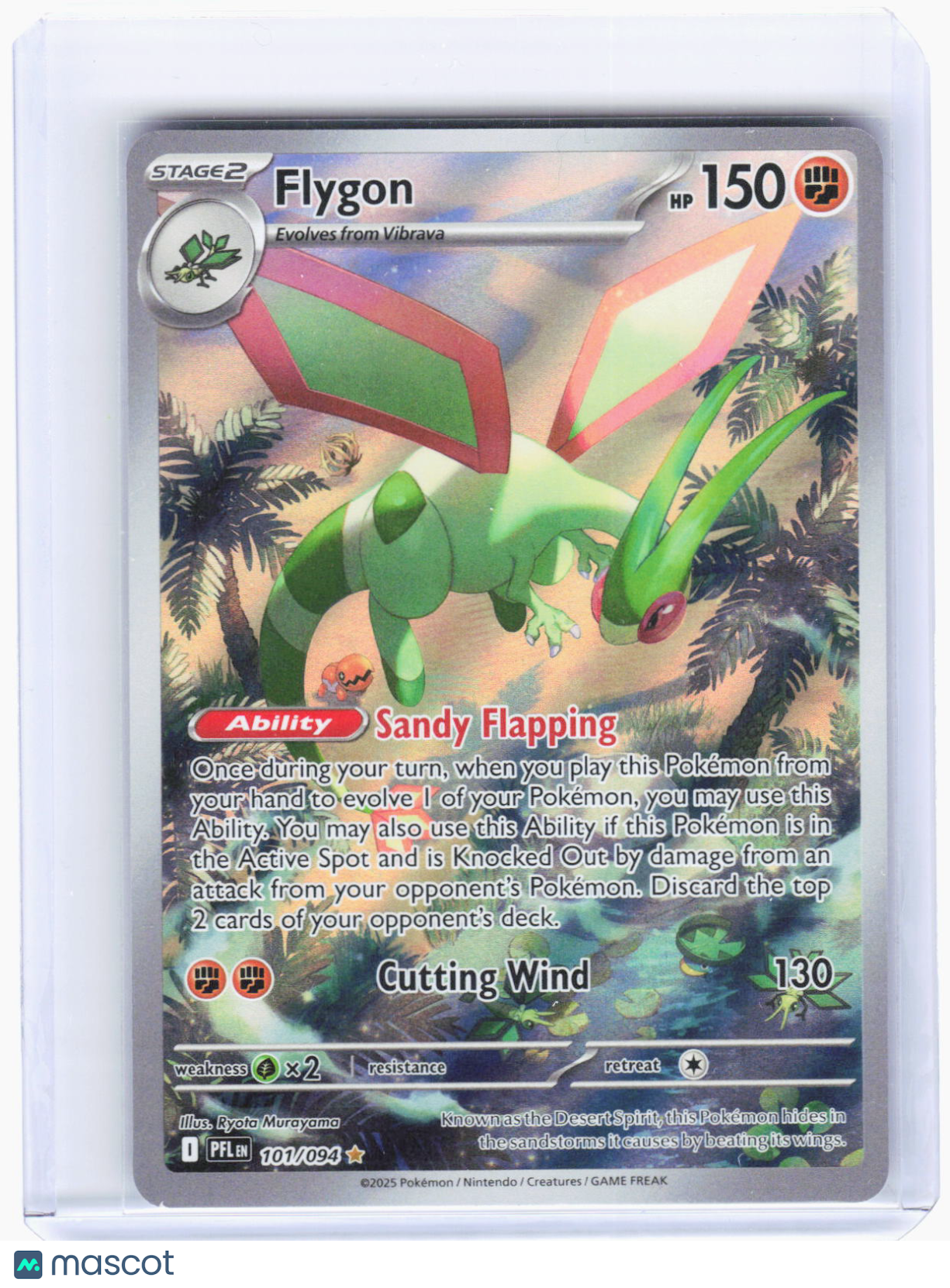2025 Pokemon—Flygon #101/94 Phantasmal Flames—Illustration Rare Foil
